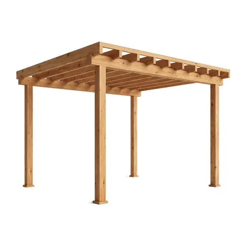 Drevená pergola s plochou strechou