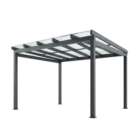 Pergola so sklenenou strechou