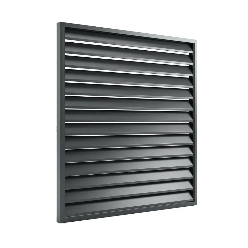 Izolovaný 3D katalógový náhľad hliníkového žalúziového plota so Z-profilom lamiel