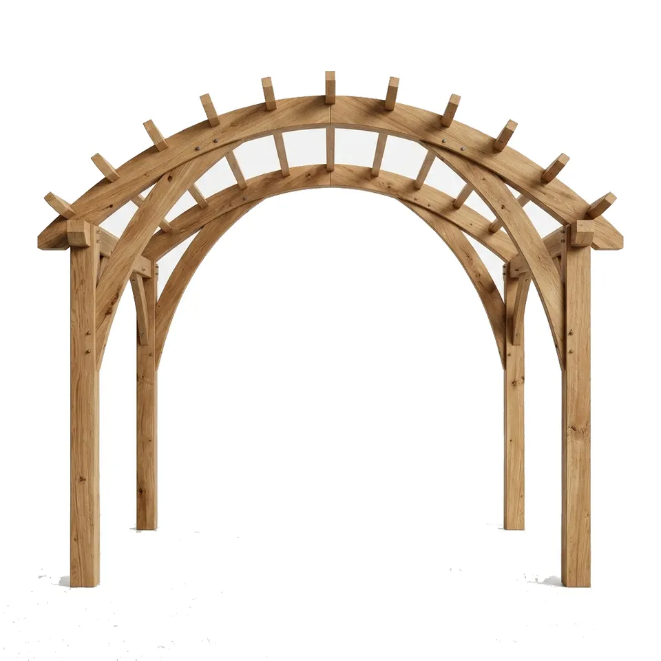 Oblúková drevená pergola