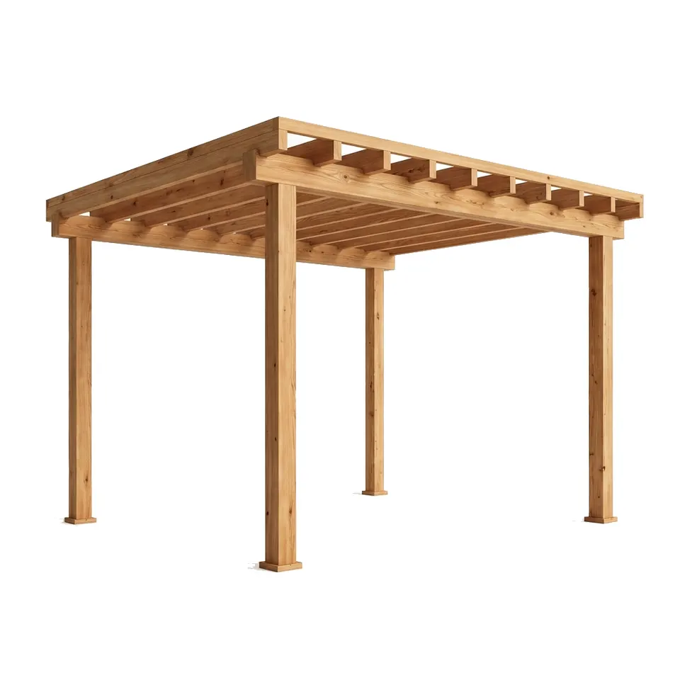 Drevená pergola s plochou strechou